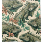 Vintag Iguana Pattern Duschvorhang (Vorderseite)