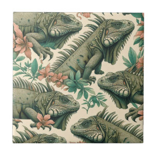 Vintag Iguana Pattern Fliese