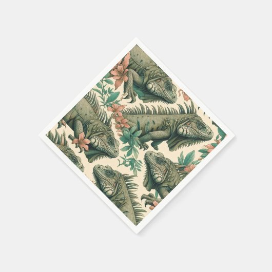 Vintag Iguana Pattern Serviette (Ecke)