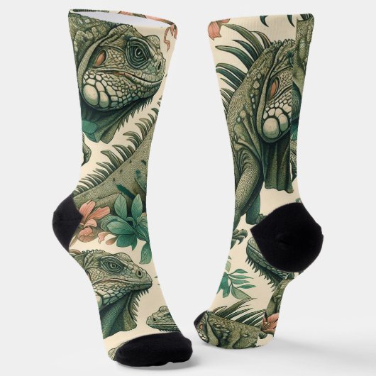 Vintag Iguana Pattern Socken (Gewinkelt)