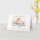 Vintag - Ihren Baby-Jungen begrüßen, Karte (Gelbe Blume)