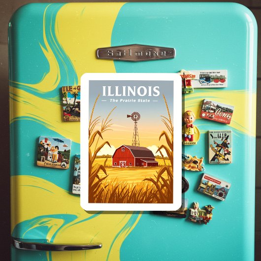 Vintag Illinois Magnet