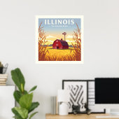 Vintag Illinois Poster (Heimbüro)