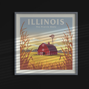 Vintag Illinois Poster