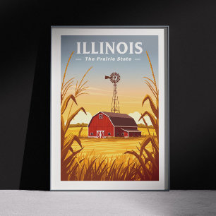 Vintag Illinois Poster