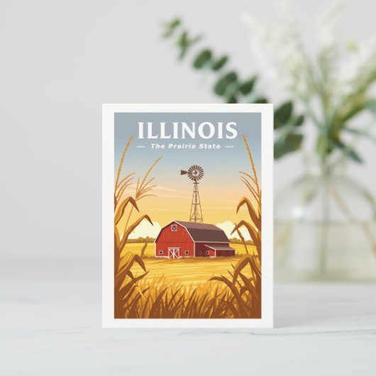 Vintag Illinois Postkarte