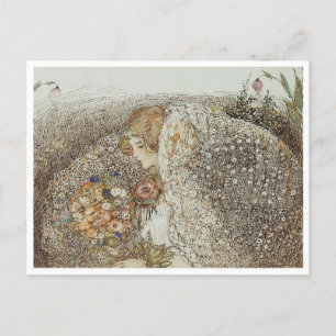 Vintag Illustration Annie French "The Bride" Postkarte