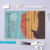Vintag Illustration Ayers Rock, Australien Seidenpapier (Handwerk)