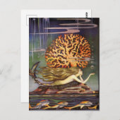 Vintag Illustration Jennie Harbour Die Meerjungfra Postkarte (Vorne/Hinten)