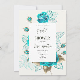 Vintag Illustration Rose Brautparty A4 Einladung