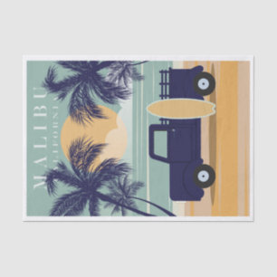 Vintag Illustration Travel Malibu Kalifornien Seidenpapier