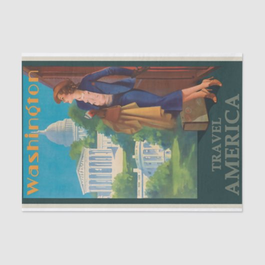 Vintag Illustration Washington D.C. Seidenpapier (Vorderseite)