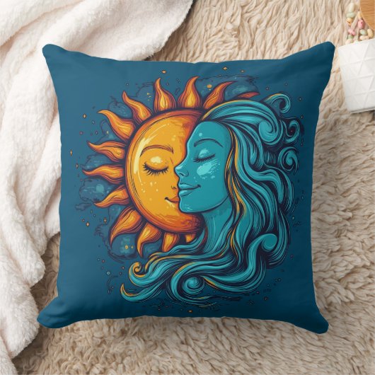 Vintag Illustrationstag Lady Sky Kissen (Decke)