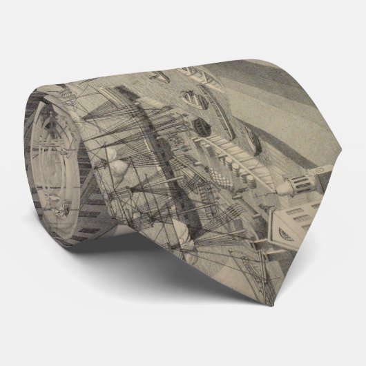 Vintag Illustrative Ansicht von Brooklyn NY (1846) Krawatte (Gerollt)