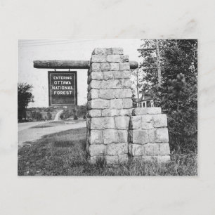 Vintag in den Ottawa-Nationalwald, Michigan Postkarte