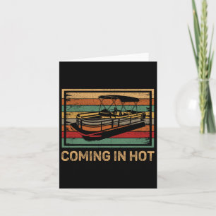 Vintag in Hot Pontoon Boat Karte