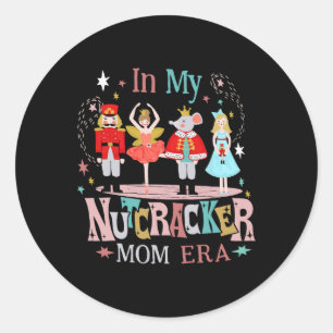 Vintag in meiner Nutcracker Mama Ära Weihnachten F Runder Aufkleber