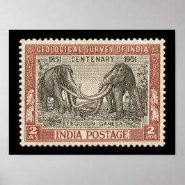 Vintag India Postage Briefmarke Travel Poster
