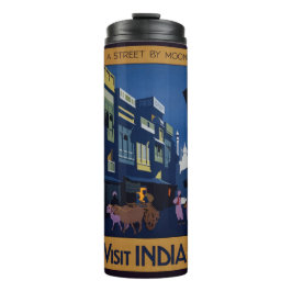Vintag India Travel Poster Collage Custom Tumbler Thermosbecher