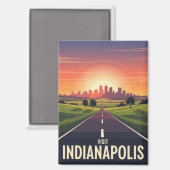 Vintag Indiana Indianapolis Magnet (Vorderseite/Rückseite)