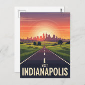 Vintag Indiana Indianapolis Postkarte (Vorne/Hinten)