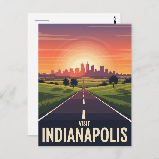 Vintag Indiana Indianapolis Postkarte (Vorne/Hinten)