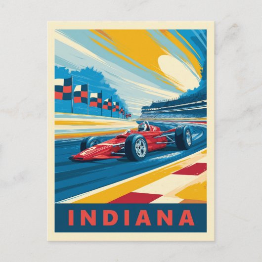 Vintag Indiana Racing Postkarte (Vorderseite)