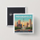 Vintag Indianapolis Indiana Button (Vorne & Hinten)