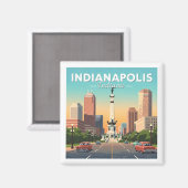 Vintag Indianapolis Indiana Magnet (Vorderseite/Rückseite)