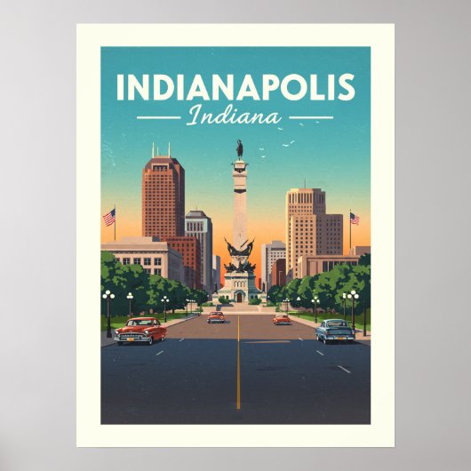 Vintag Indianapolis Indiana Poster (Vorne)