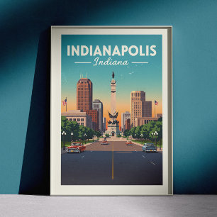 Vintag Indianapolis Indiana Poster