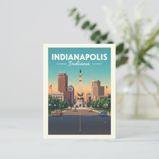 Vintag Indianapolis Indiana Postkarte (Stehend Vorderseite)
