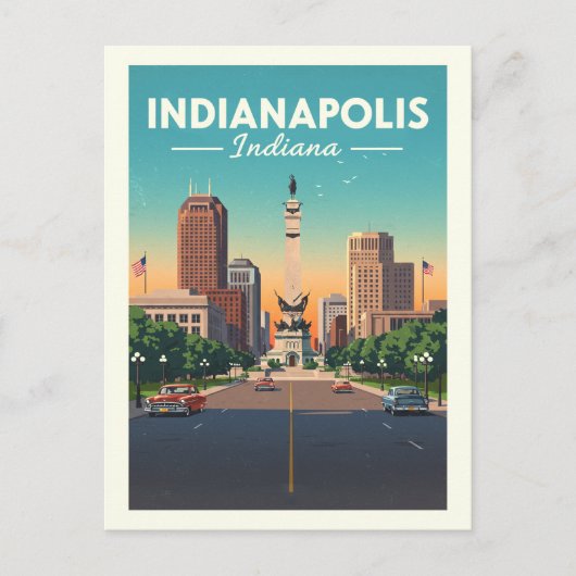 Vintag Indianapolis Indiana Postkarte (Vorderseite)