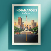 Vintag Indianapolis Indiana Postkarte
