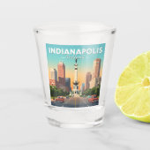 Vintag Indianapolis Indiana Schnapsglas (Vorderseite)