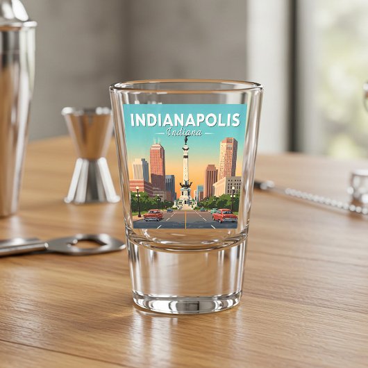 Vintag Indianapolis Indiana Schnapsglas