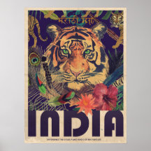 Vintag Indien Reiseplakat