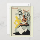 Vintag Indien Reiseplakat Postkarte (Vorne/Hinten)