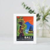 Vintag Indonesia Bali Travel Poster Postkarte (Stehend Vorderseite)