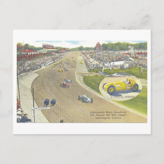 Vintag Indy 500, Indianapolis Motor Speedway Postkarte (Vorderseite)