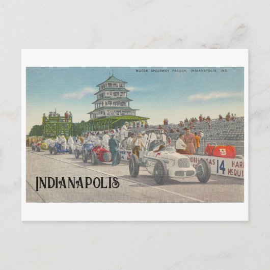 Vintag Indy 500 Speedway, Indianapolis Postkarte (Vorderseite)