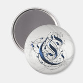 Vintag Initial C Magnet (Vorderseite/Rückseite)