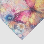 Vintag Inspiriert Aquarellblütenschmetterlinge Seidenpapier (Detail)