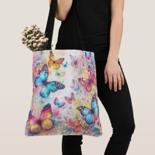 Vintag Inspiriert Aquarellblütenschmetterlinge Tasche