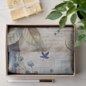 Vintag Inspiriert Blue Floral Collage Decoupage Seidenpapier (Geschenk)