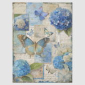 Vintag Inspiriert Blue Floral Collage Decoupage Seidenpapier (Vorderseite)
