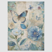 Vintag Inspiriert Blue Floral Collage Decoupage Seidenpapier (Vorderseite)