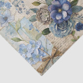 Vintag Inspiriert Blue Floral Collage Scrapbook Seidenpapier (Ausschnitt)