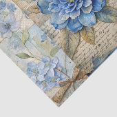 Vintag Inspiriert Blue Floral Collage Scrapbook Seidenpapier (Ausschnitt)