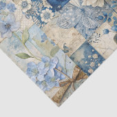 Vintag Inspiriert Blue Floral Collage Scrapbook Seidenpapier (Ausschnitt)